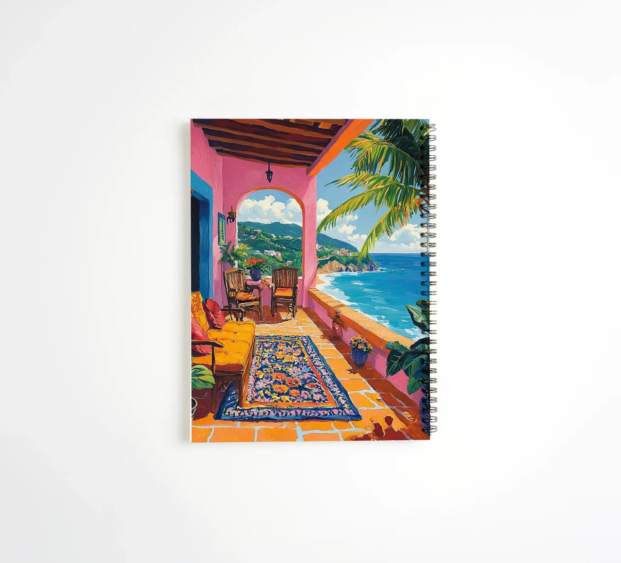 Coastal Views in Bloom diario ad anelli da Nikis Art Studio