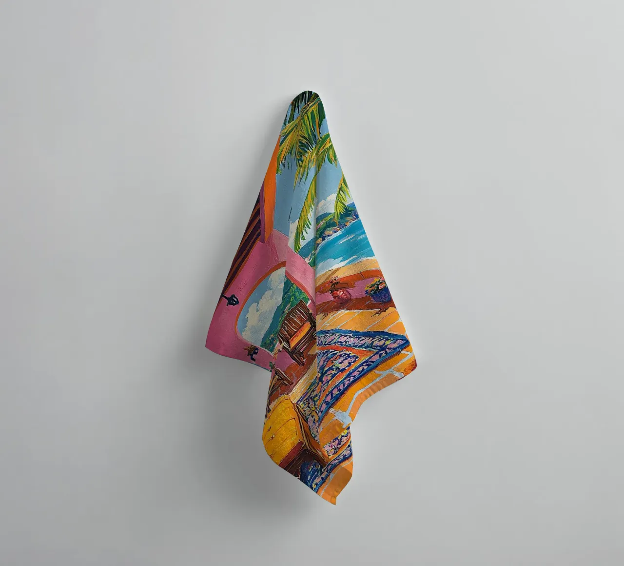 Coastal Views in Bloom asciugamano da bagno da Nikis Art Studio