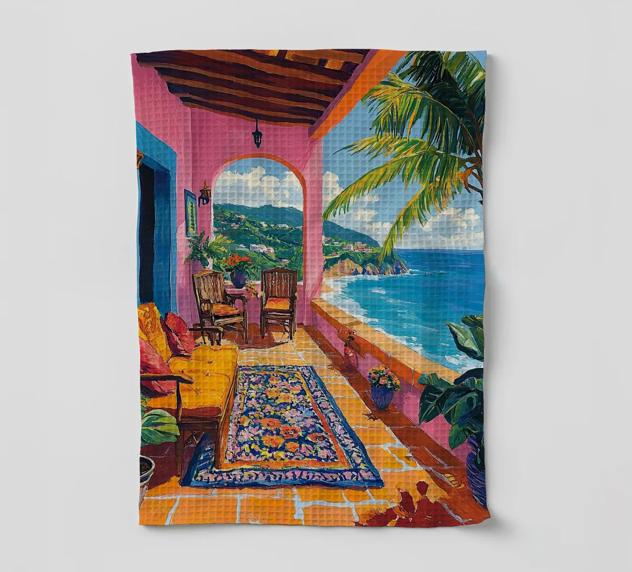 Coastal Views in Bloom canovaccio da cucina da Nikis Art Studio