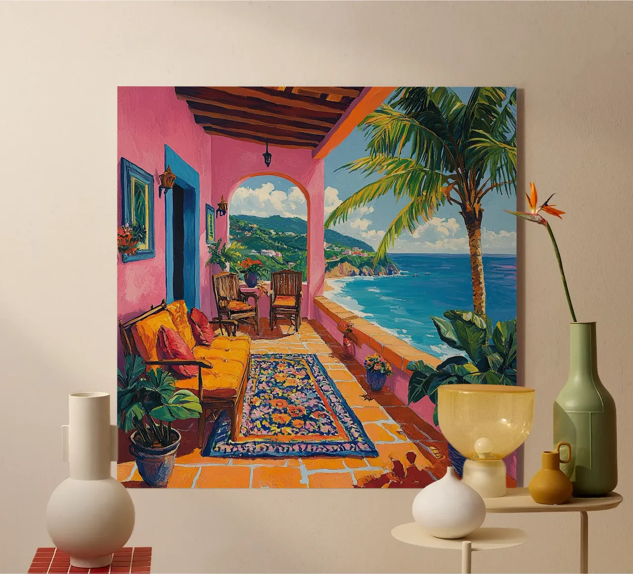 Coastal Views in Bloom plexiglass da Nikis Art Studio