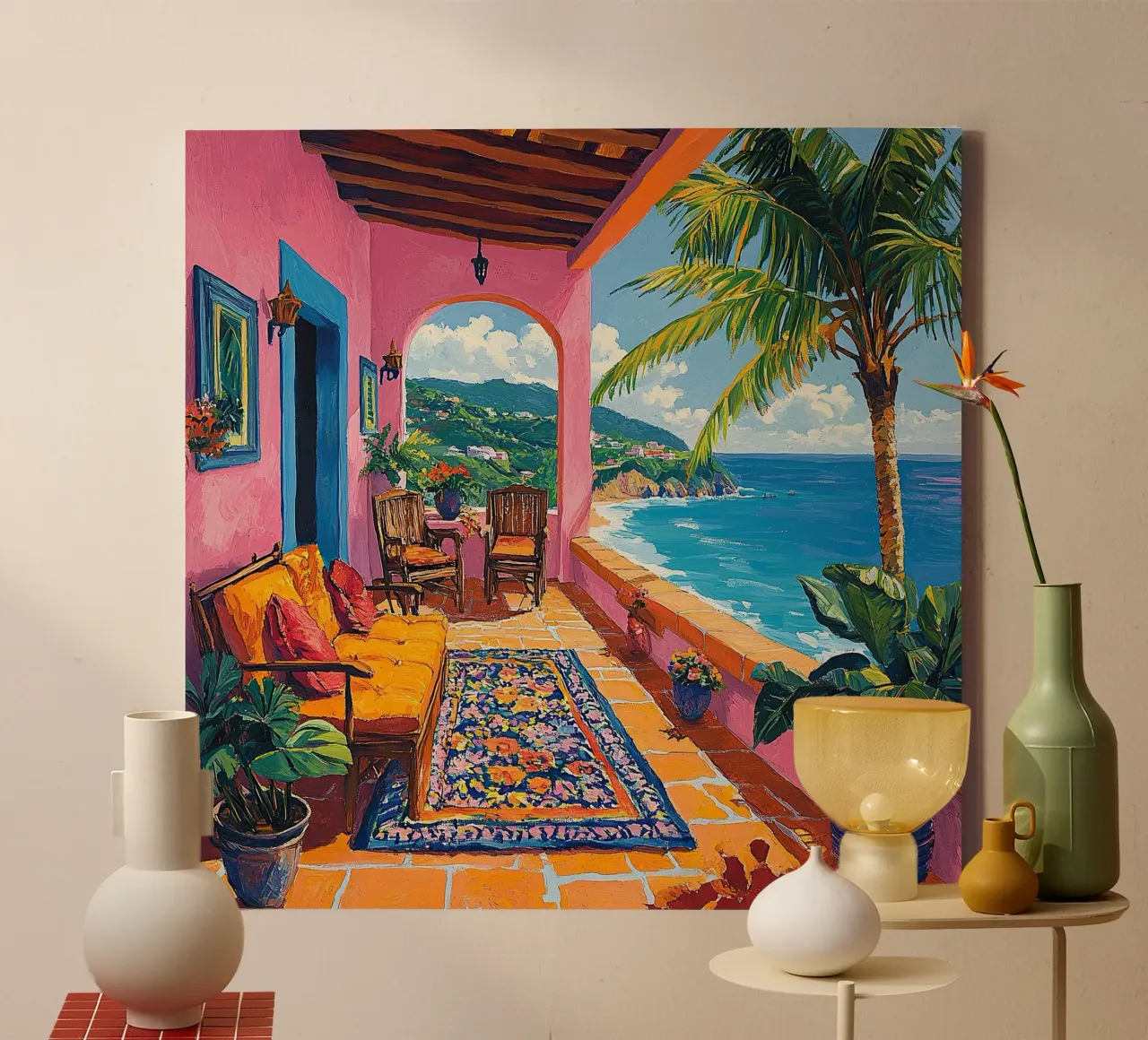 Coastal Views in Bloom tela da Nikis Art Studio