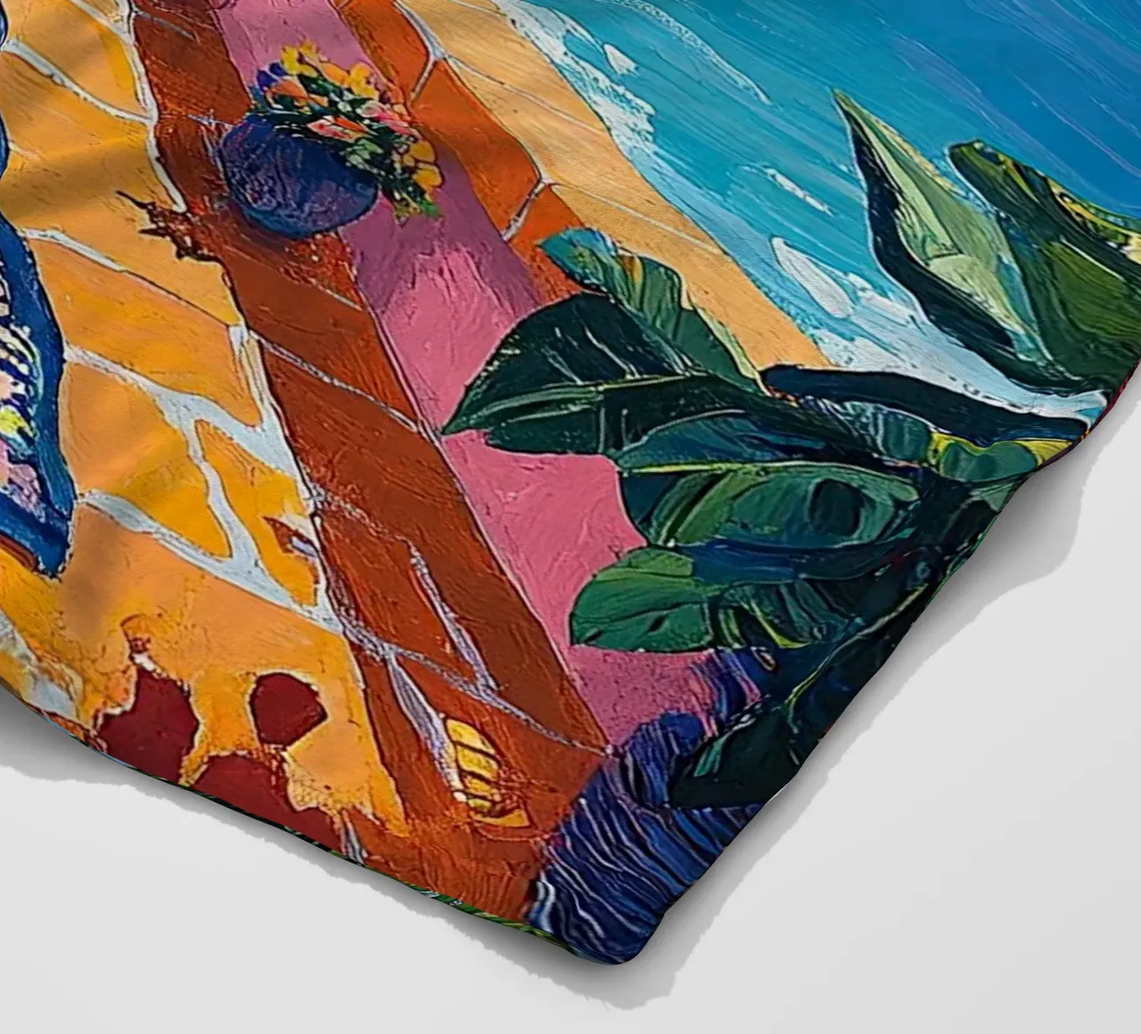 Coastal Views in Bloom coperta in pile da Nikis Art Studio