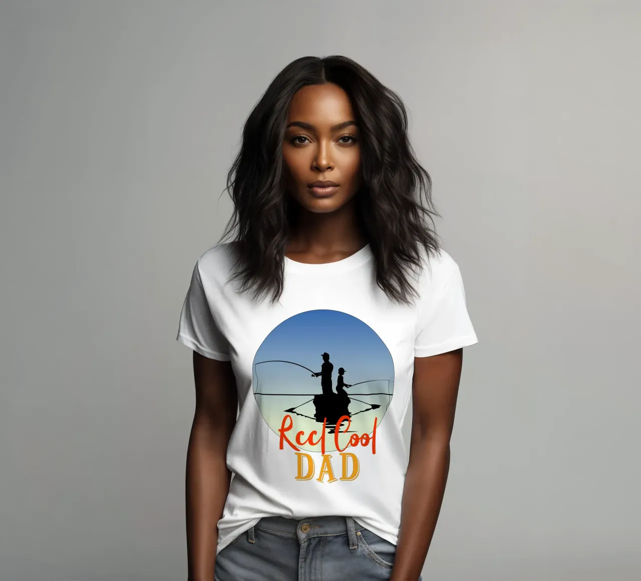 Reel cool Dad dal design retrò t-shirt da donna da vickeyroads