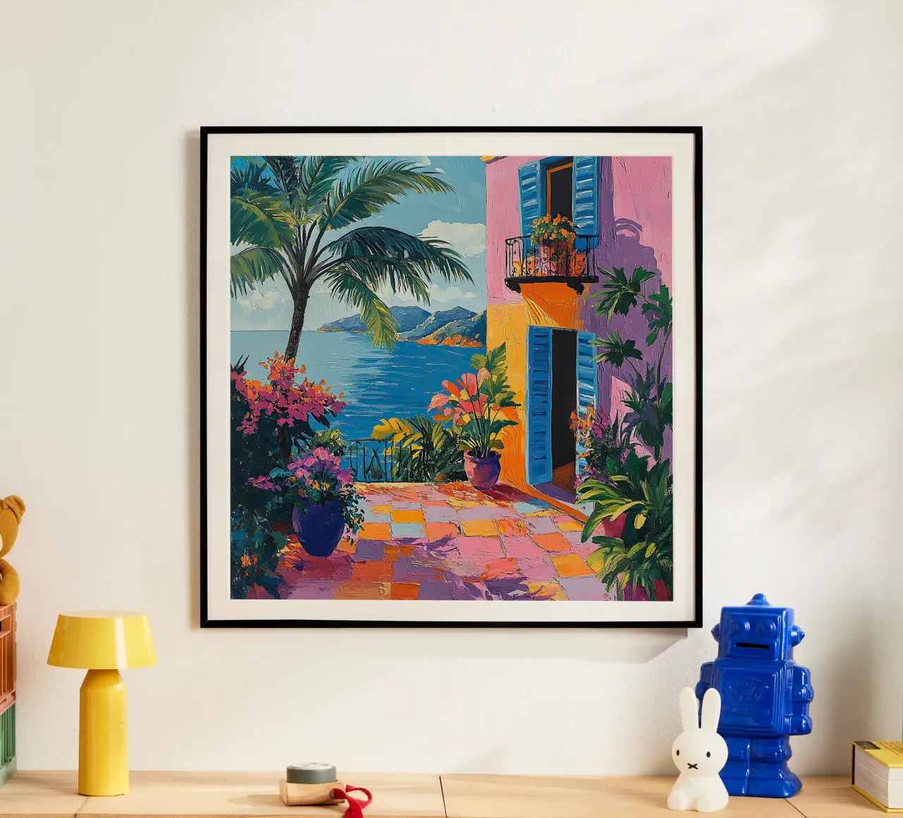 Henri Matisse ha ispirato "I colori della brezza". poster con telaio in alluminio da Nikis Art Studio