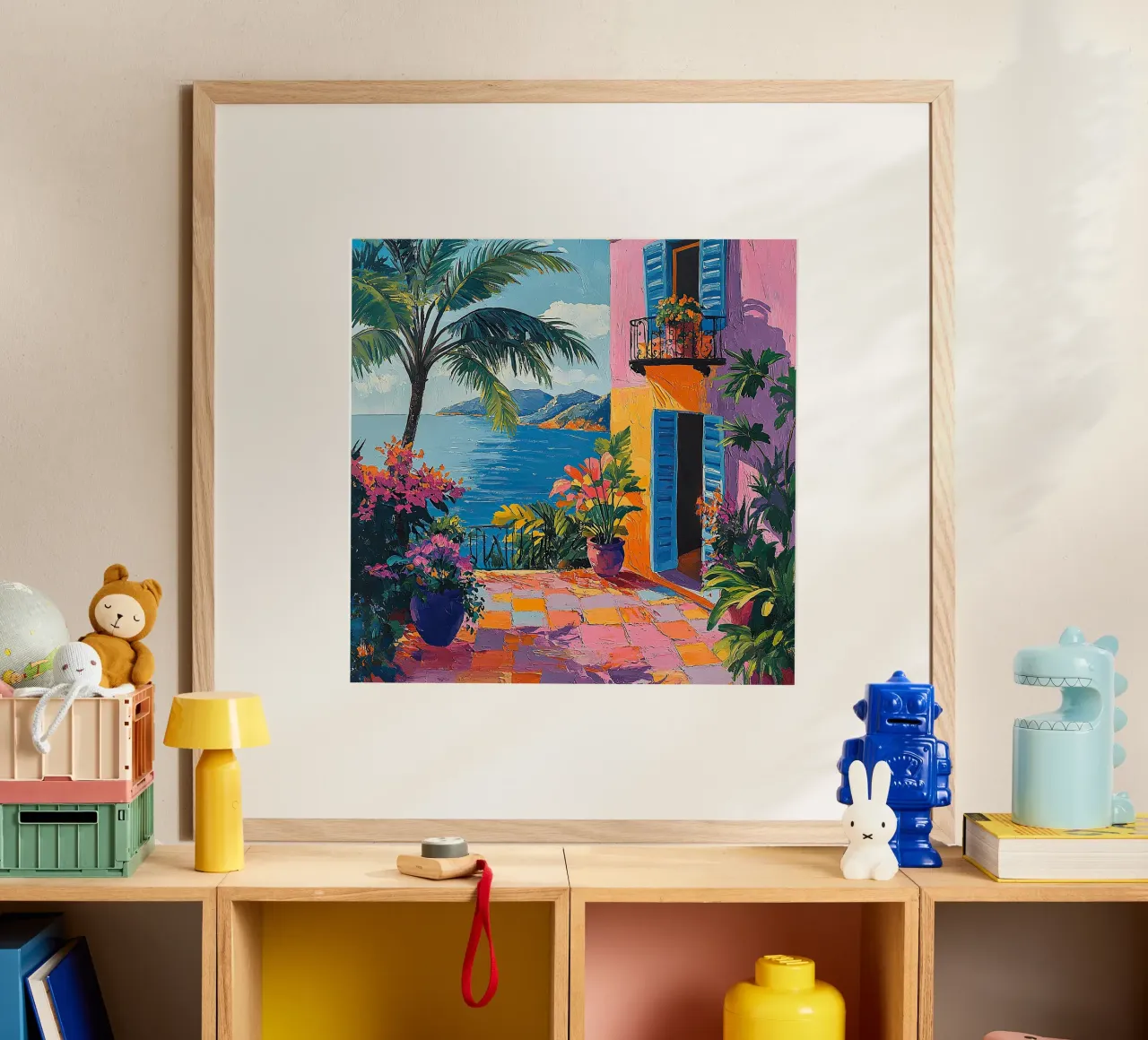 Henri Matisse ha ispirato "I colori della brezza". poster con telaio in alluminio da Nikis Art Studio