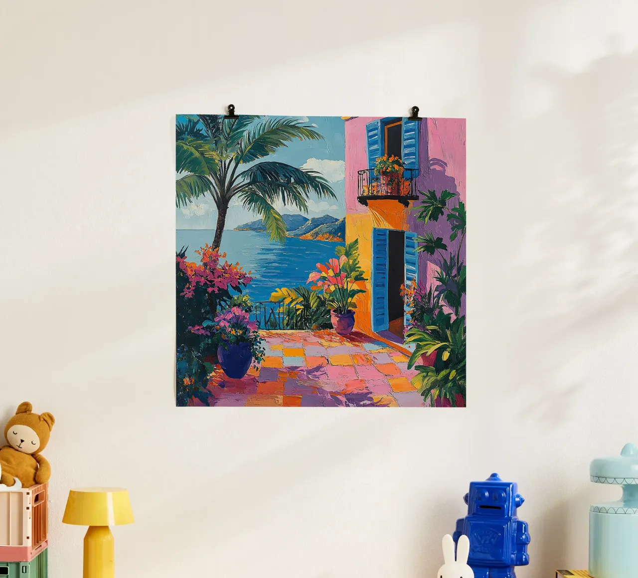 Henri Matisse ha ispirato "I colori della brezza". poster con telaio in alluminio da Nikis Art Studio