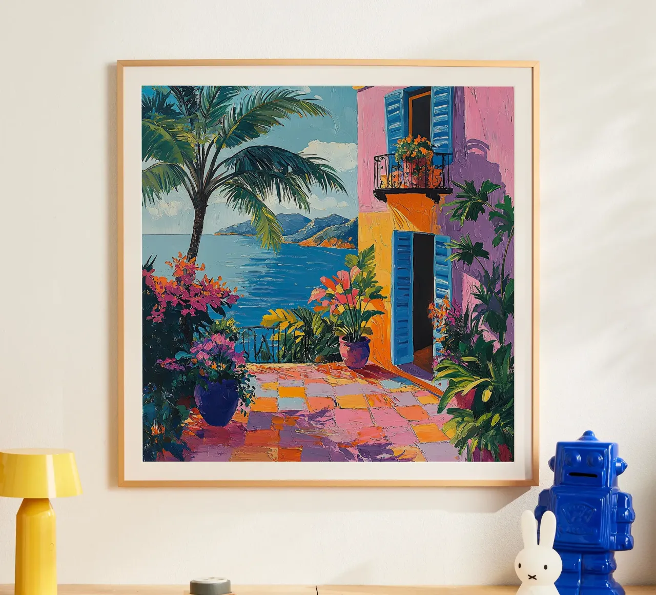 Henri Matisse ha ispirato "I colori della brezza". poster con telaio in alluminio da Nikis Art Studio