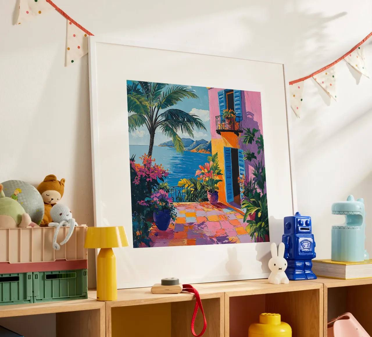 Henri Matisse ha ispirato "I colori della brezza". poster con telaio in alluminio da Nikis Art Studio