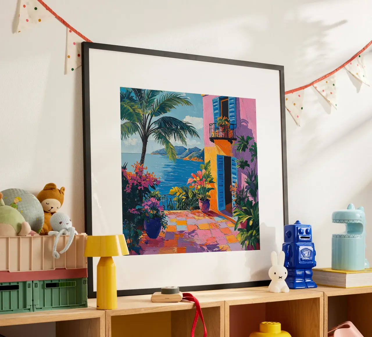 Henri Matisse ha ispirato "I colori della brezza". poster con telaio in alluminio da Nikis Art Studio