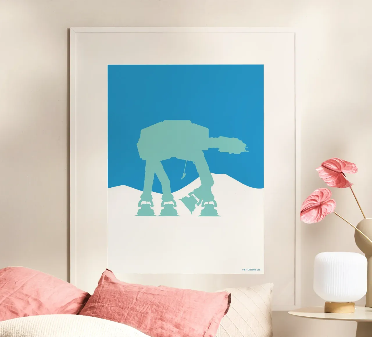 AT-AT Walkers poster con telaio in legno da Star Wars