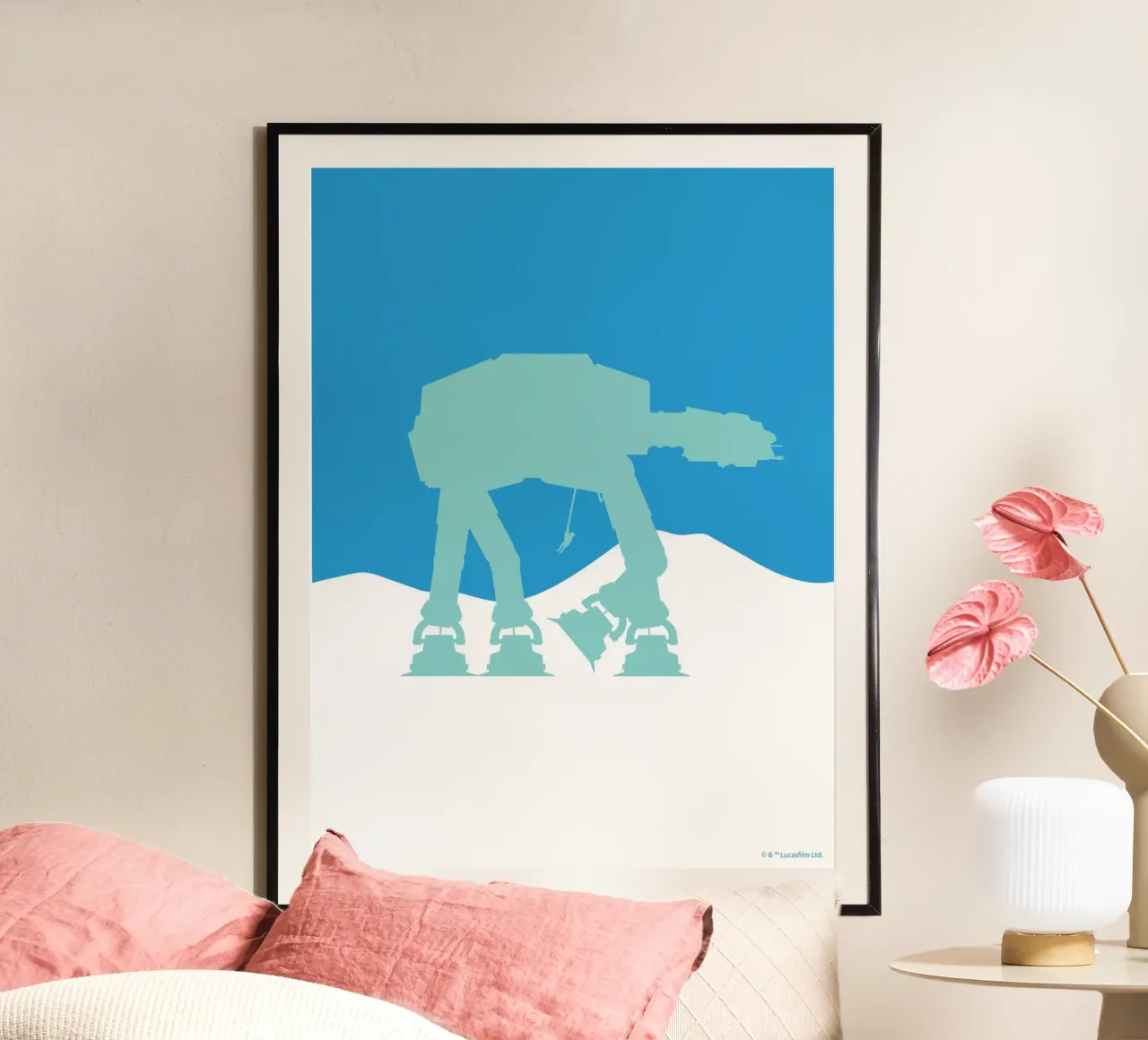 AT-AT Walkers poster con telaio in legno da Star Wars