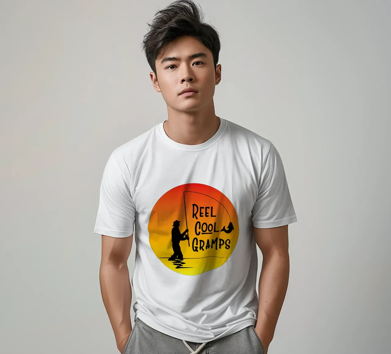 Reel cool gramps design retrò t-shirt da vickeyroads