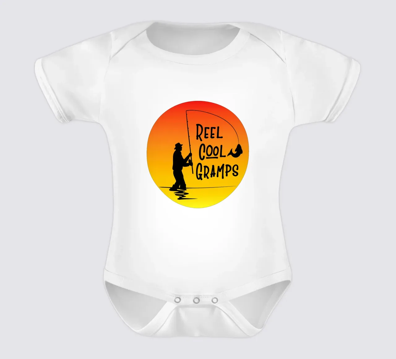 Reel cool gramps design retrò body neonato maniche corte da vickeyroads