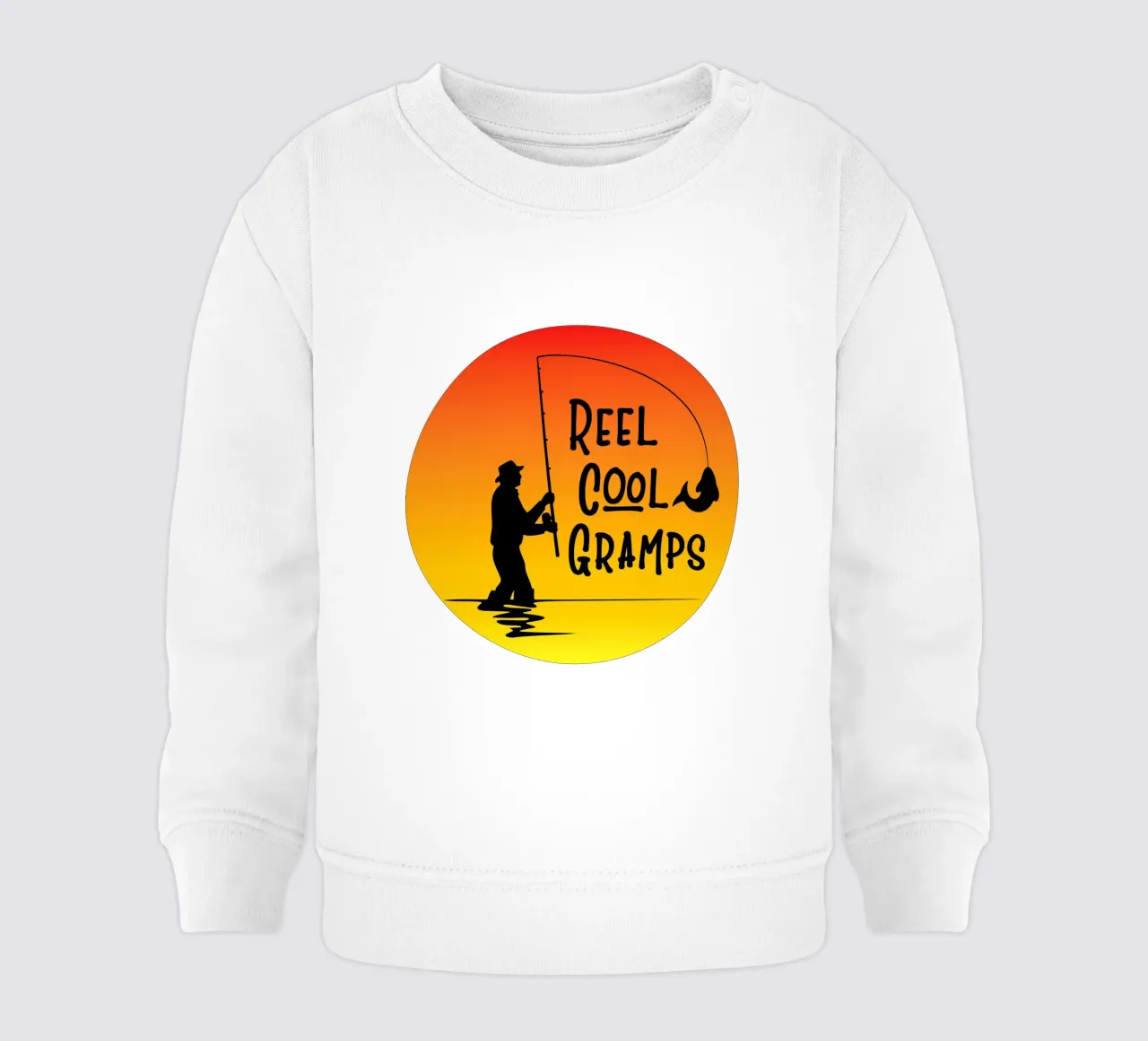 Reel cool gramps design retrò felpa neonato da vickeyroads
