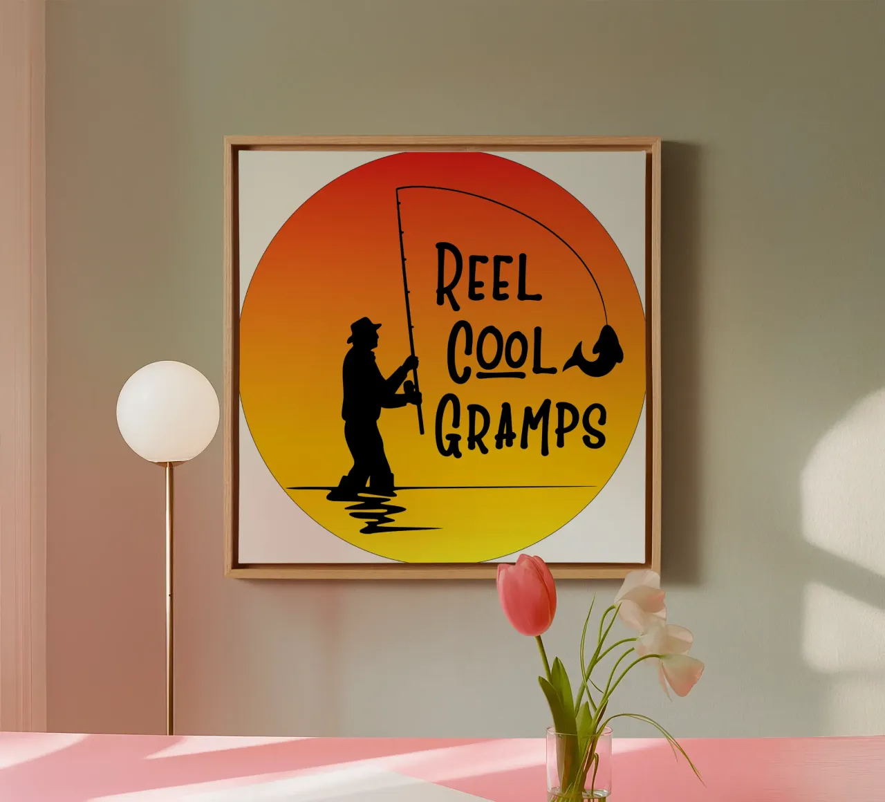 Reel cool gramps design retrò tela con Cornice a cassetta da vickeyroads