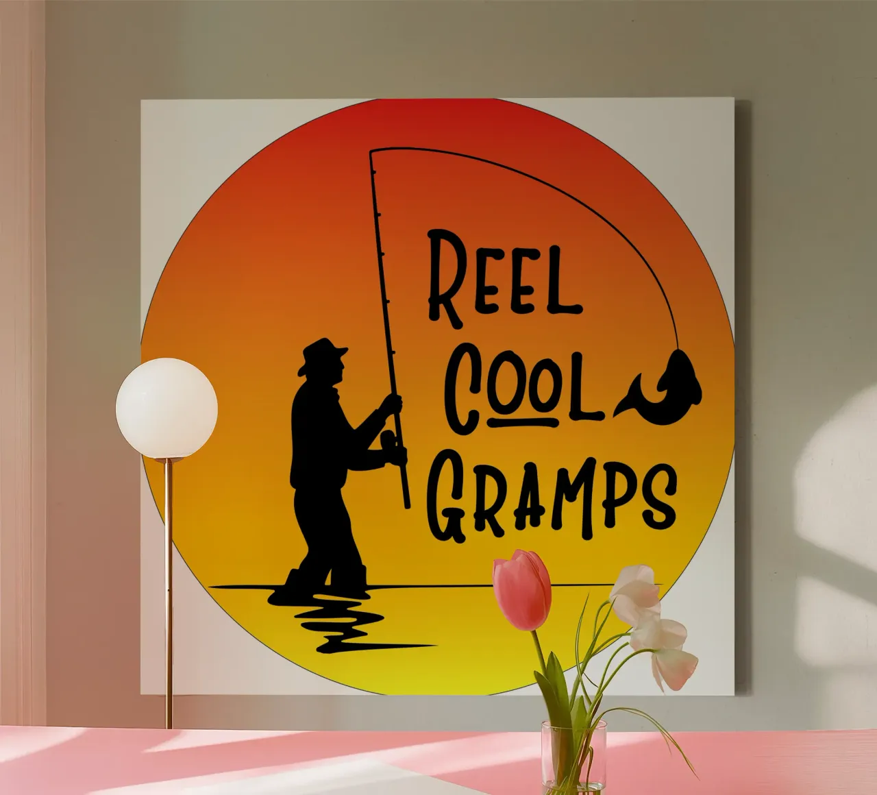 Reel cool gramps design retrò tela con Cornice a cassetta da vickeyroads