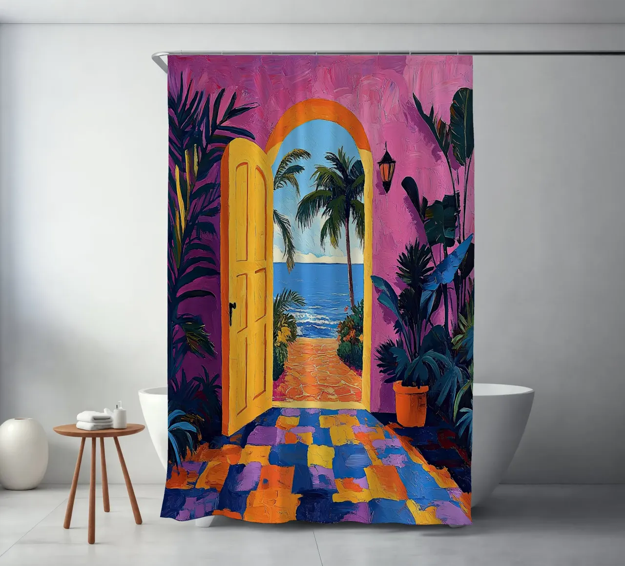 Sunlit Escape tenda da doccia da Nikis Art Studio