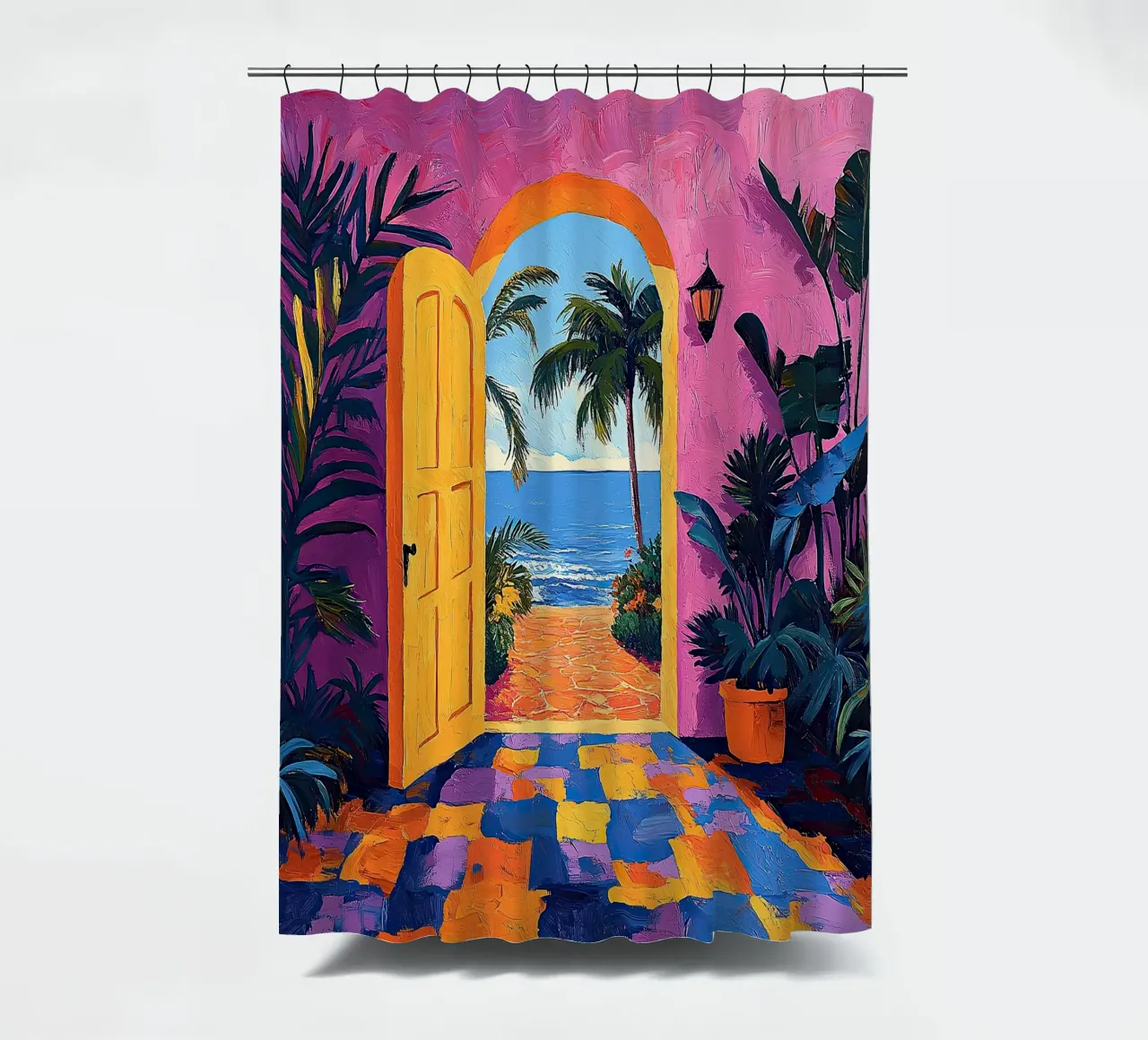 Sunlit Escape tenda da doccia da Nikis Art Studio