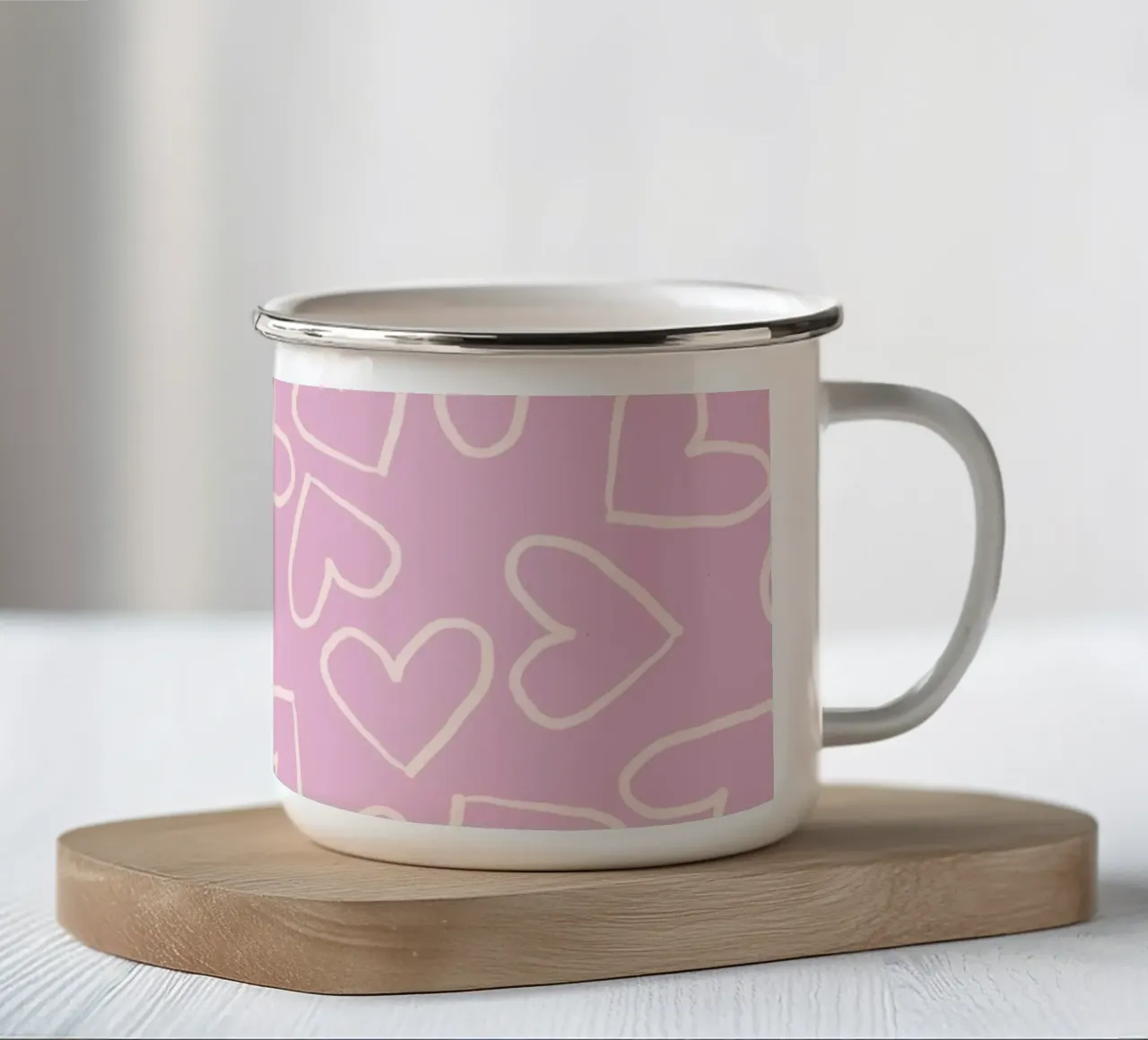 Hearts 4 tazza in smalto da Studio Memb