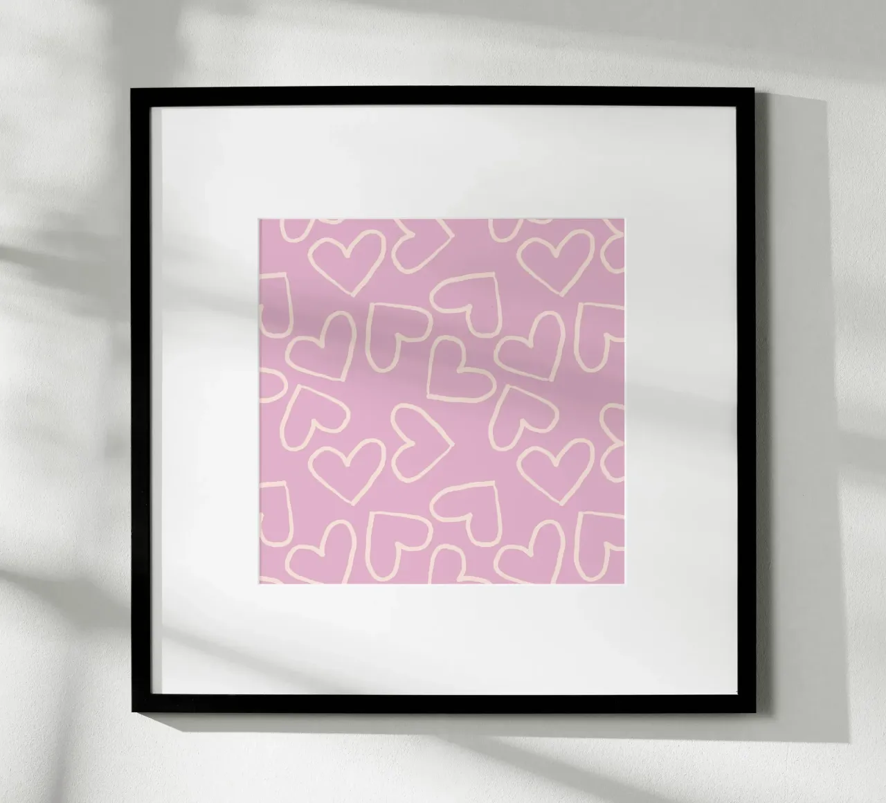 Hearts 4 poster with wooden frame by Studio Memb