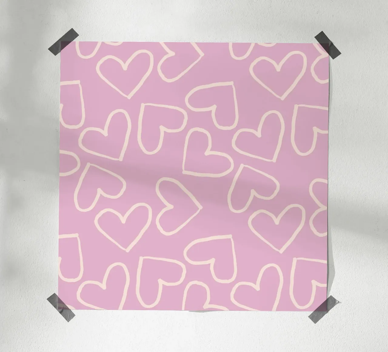 Hearts 4 poster with wooden frame by Studio Memb
