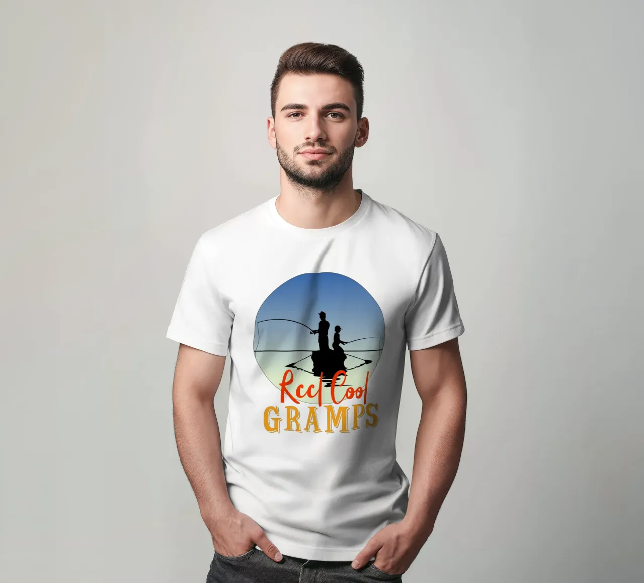 Reel cool gramps design retrò t-shirt da vickeyroads