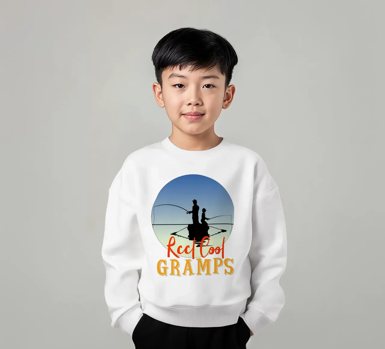 Reel cool gramps design retrò felpa bambino da vickeyroads