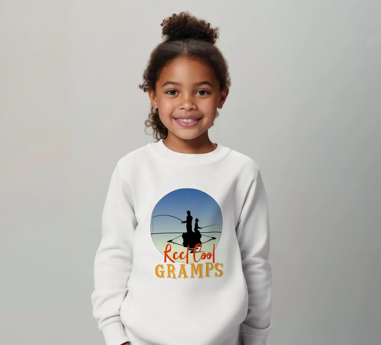Reel cool gramps design retrò felpa bambino da vickeyroads