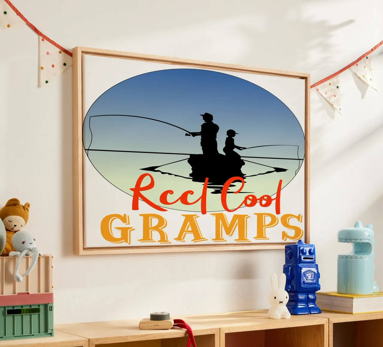 Reel cool gramps retro ontwerp canvas met Baklijst van vickeyroads