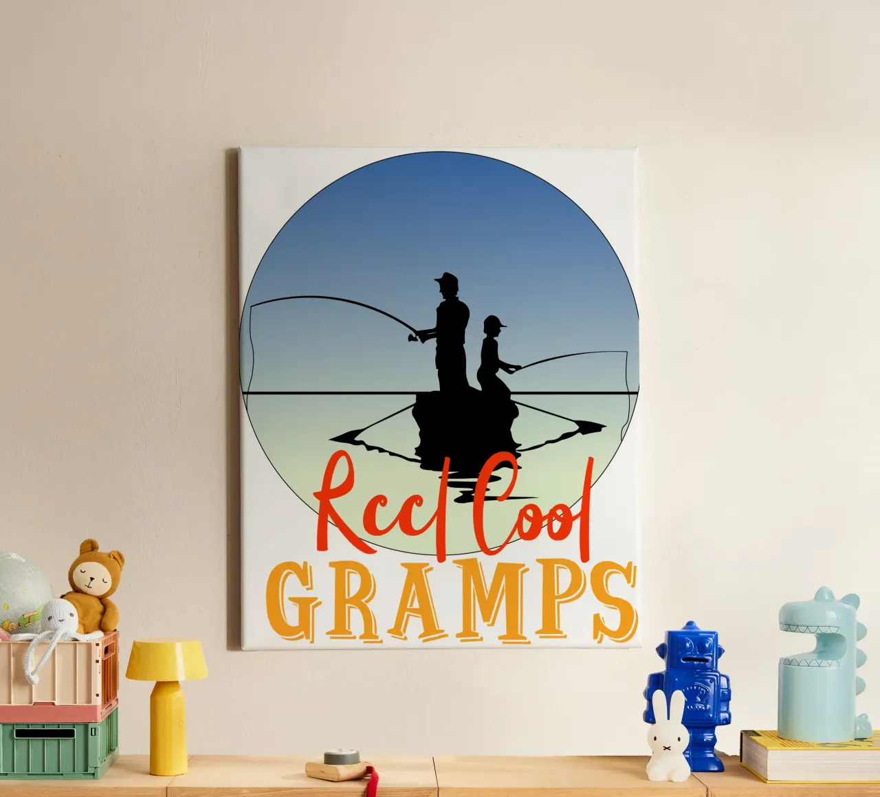 Reel cool gramps retro ontwerp canvas met Baklijst van vickeyroads
