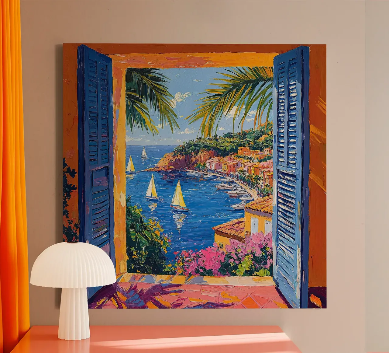 Henri Matisse inspireert "Licht in beweging canvas met Baklijst van Nikis Art Studio