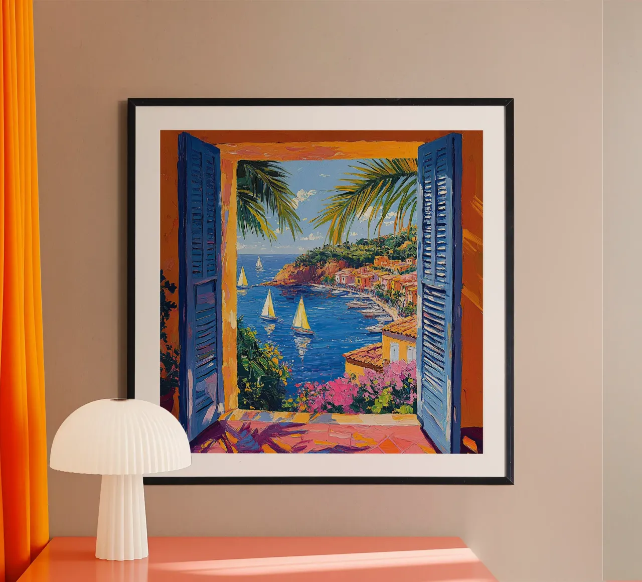 Henri Matisse inspireert "Licht in beweging poster met kunststof frame van Nikis Art Studio