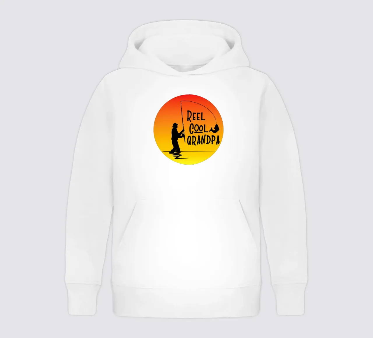 Reel cool grandpa retro design felpa bambino con cappuccio da vickeyroads