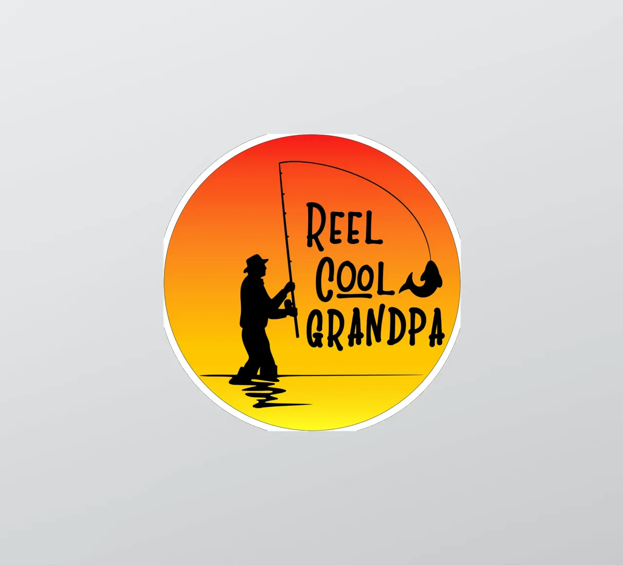 Reel cool grandpa retro design adesivo da vickeyroads