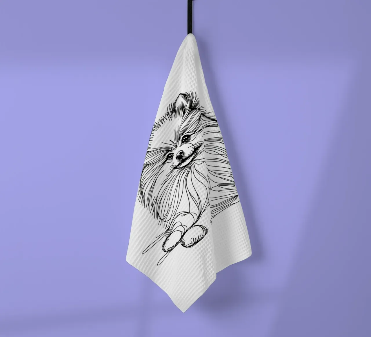 Chien de Poméranie Dessin au trait torchon de WijdevenDesign