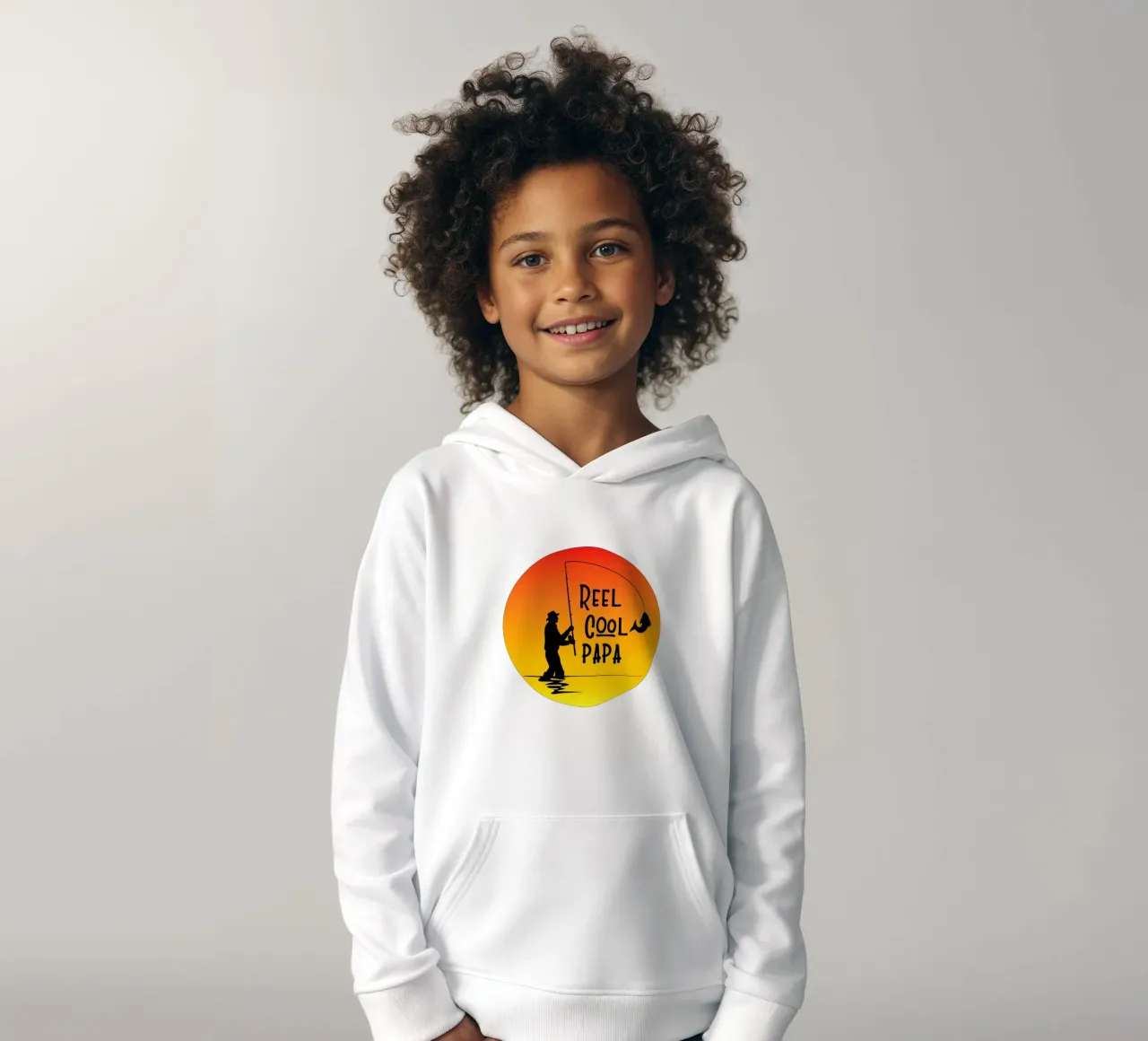 Reel cool papa retro design felpa bambino con cappuccio da vickeyroads