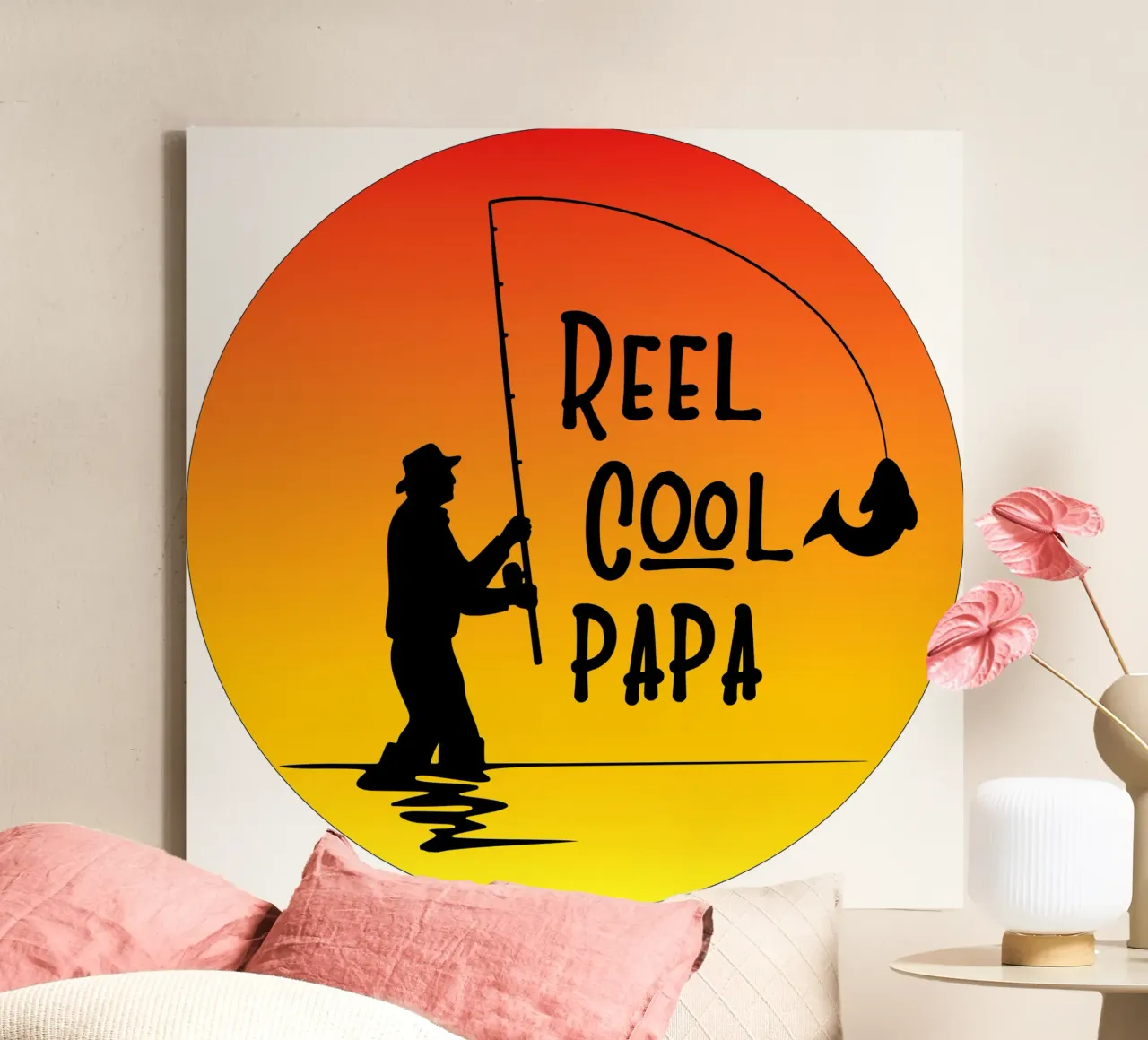 Reel cool papa retro design tela con Cornice a cassetta da vickeyroads