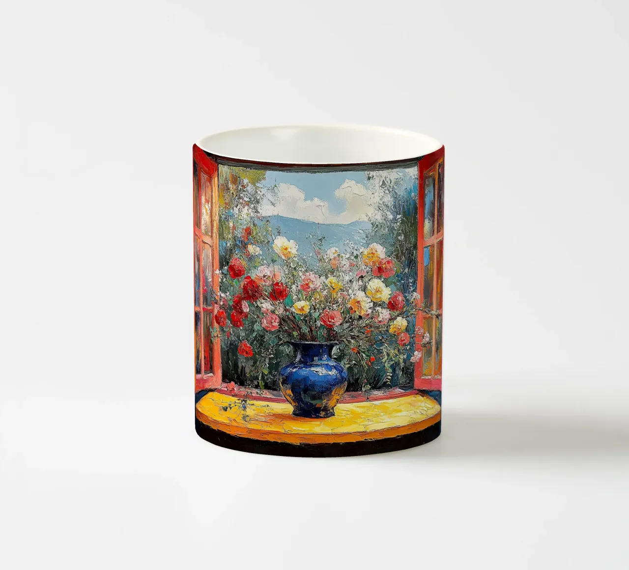 Libertà oltre la cornice tazza in ceramica da Nikis Art Studio