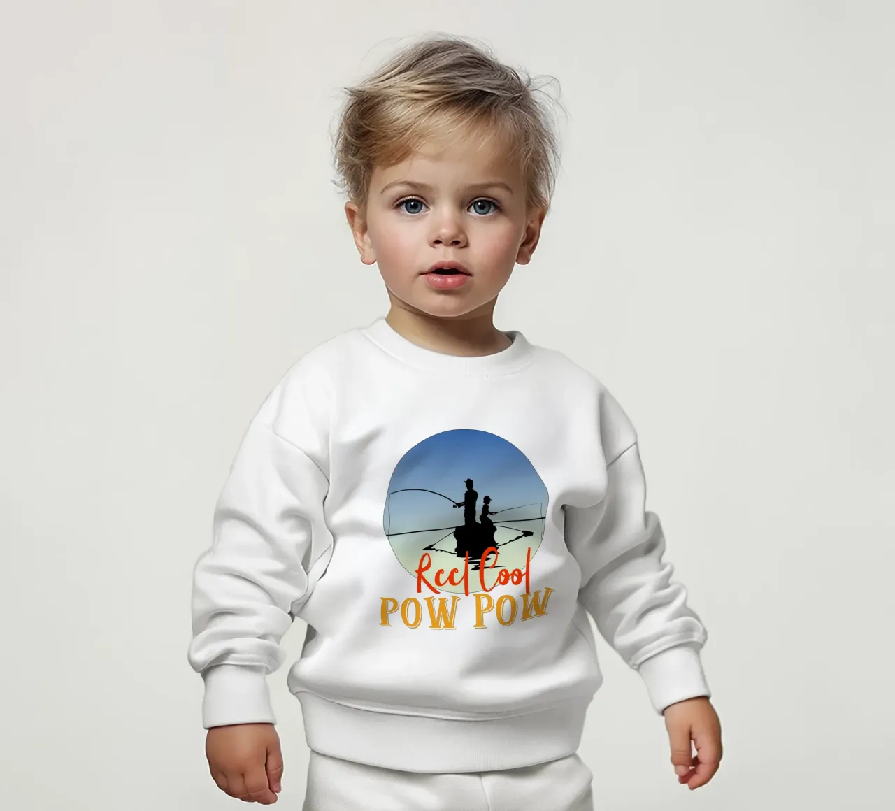 Design retrò Reel cool pow pow felpa neonato da vickeyroads