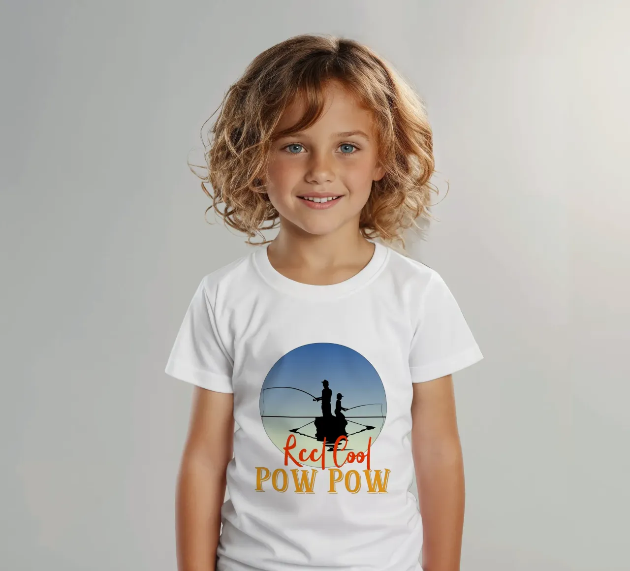 Design retrò Reel cool pow pow t-shirt bambini da vickeyroads