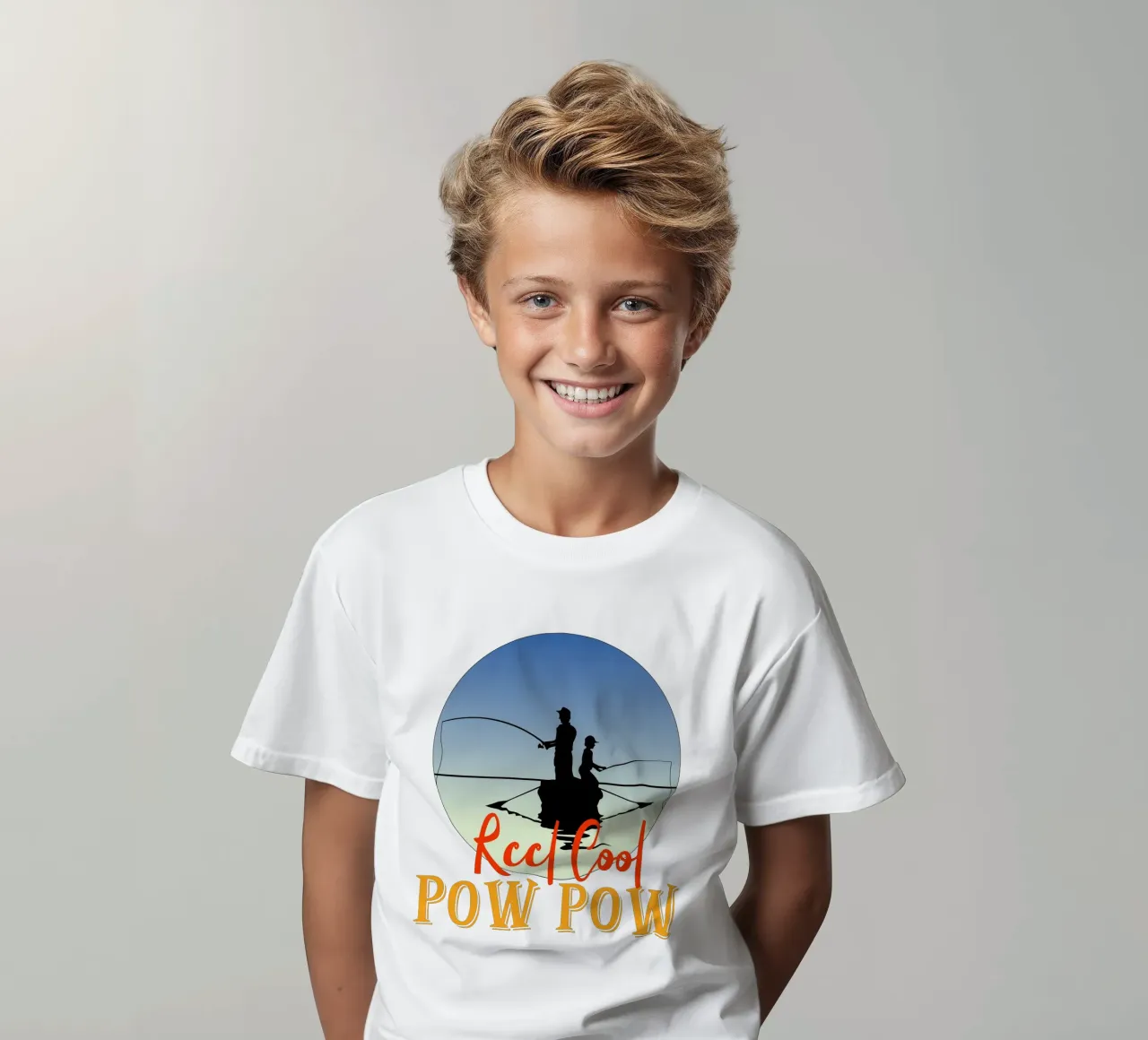 Design retrò Reel cool pow pow t-shirt bambini da vickeyroads