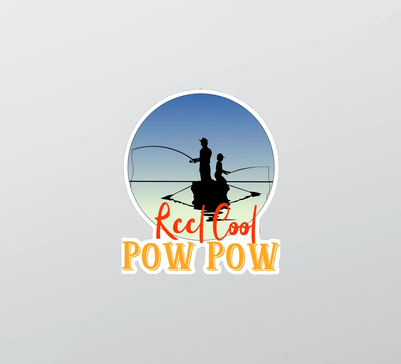 Design retrò Reel cool pow pow adesivo da vickeyroads