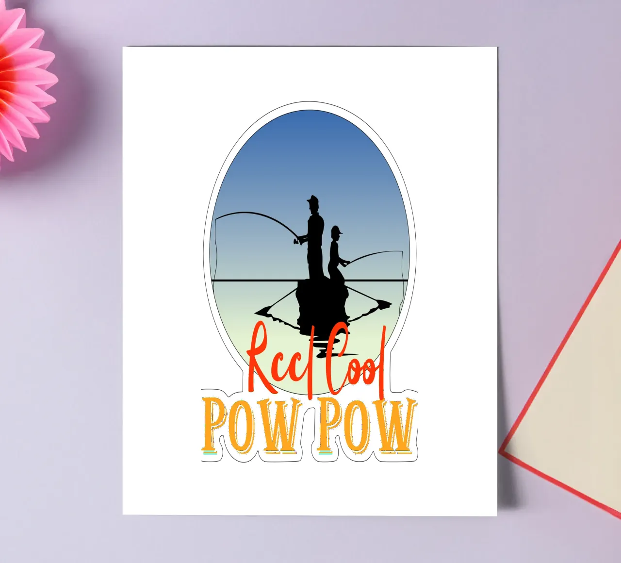 Design retrò Reel cool pow pow foglio adesivo da vickeyroads