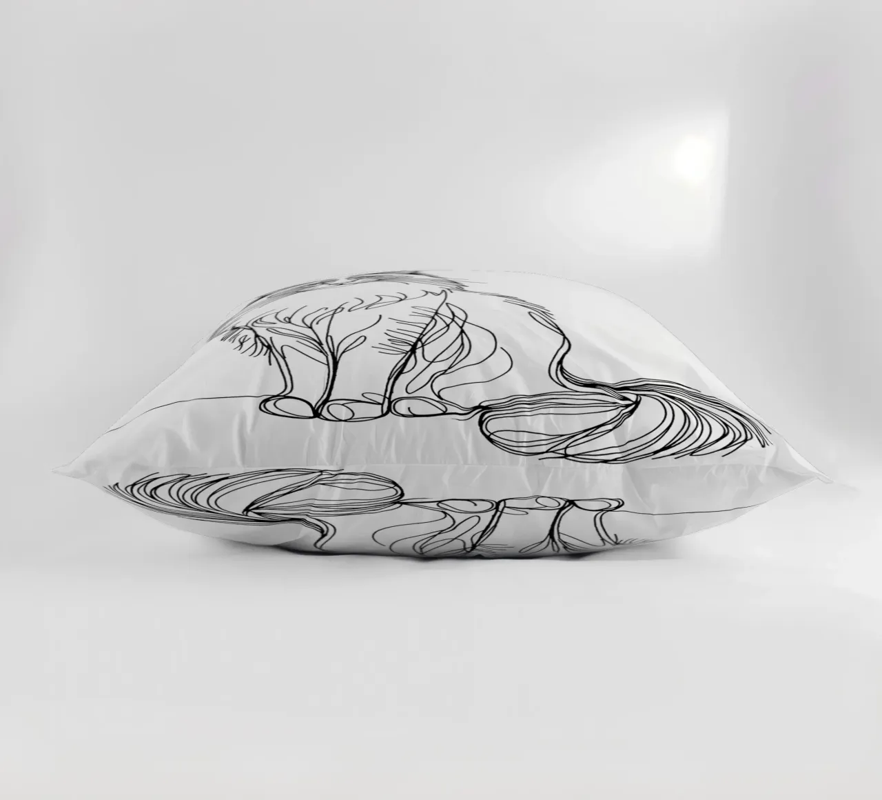 Ragdoll Cat Line Art Drawing decorative cushion by WijdevenDesign