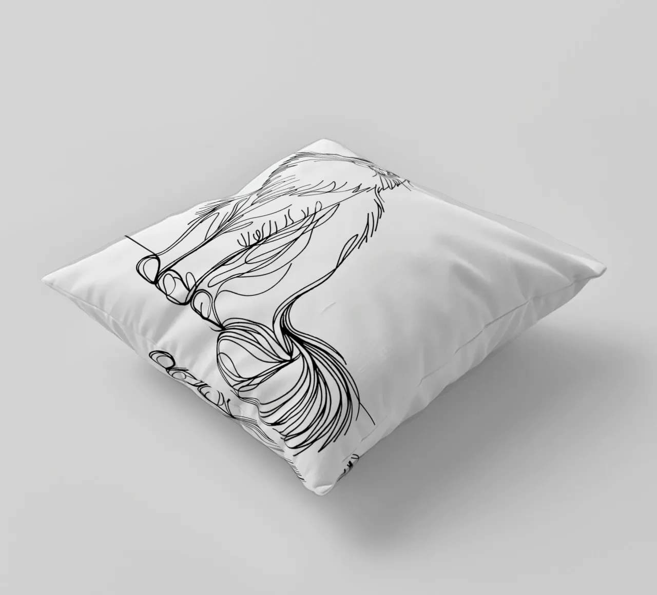 Ragdoll Cat Line Art Drawing decorative cushion by WijdevenDesign