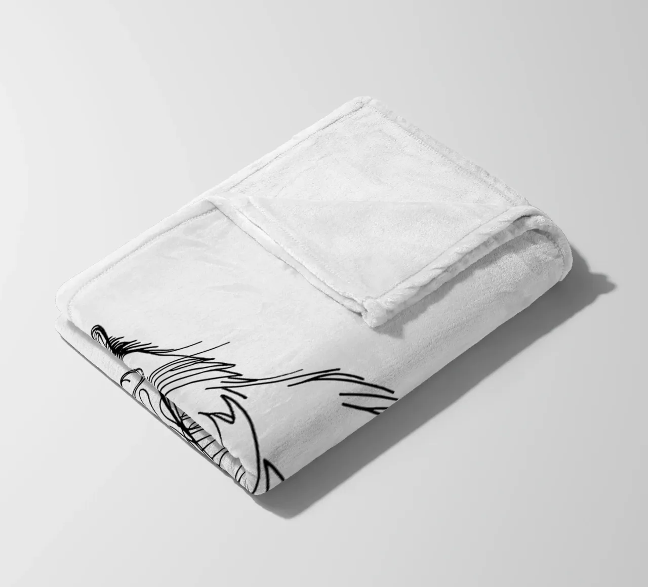 Ragdoll Katze Line Art Zeichnung Fleecedecke von WijdevenDesign