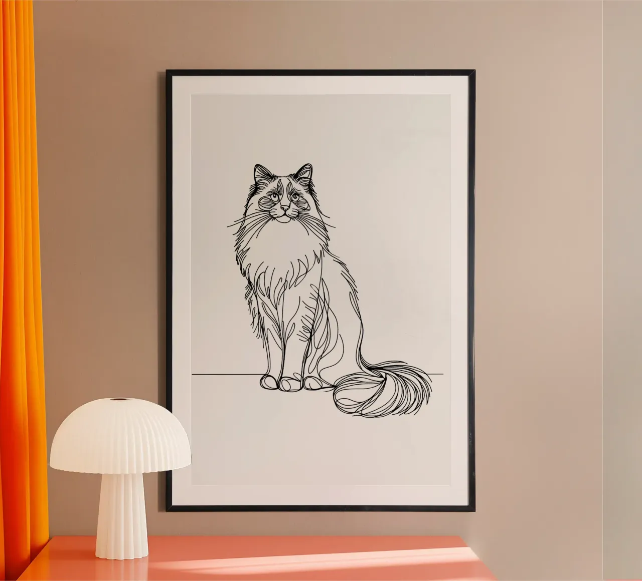 Ragdoll Cat Line Art Drawing hahnemühle by WijdevenDesign