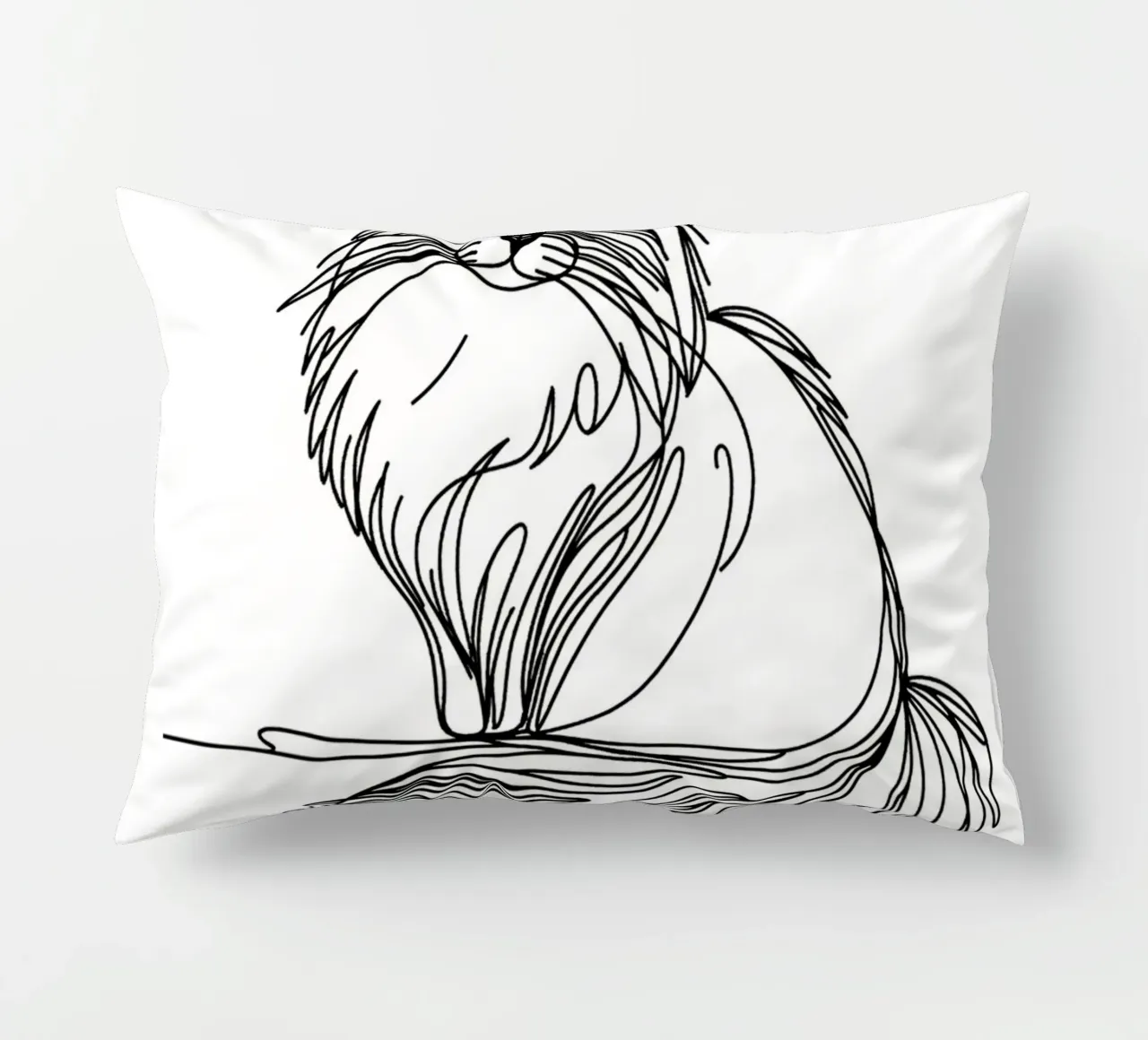 Ragdoll Cat Line Art Drawing decorative cushion by WijdevenDesign