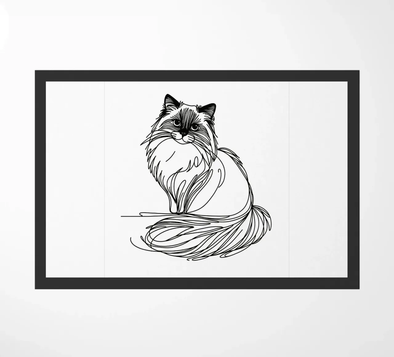 Ragdoll Cat Line Art Drawing doormat by WijdevenDesign