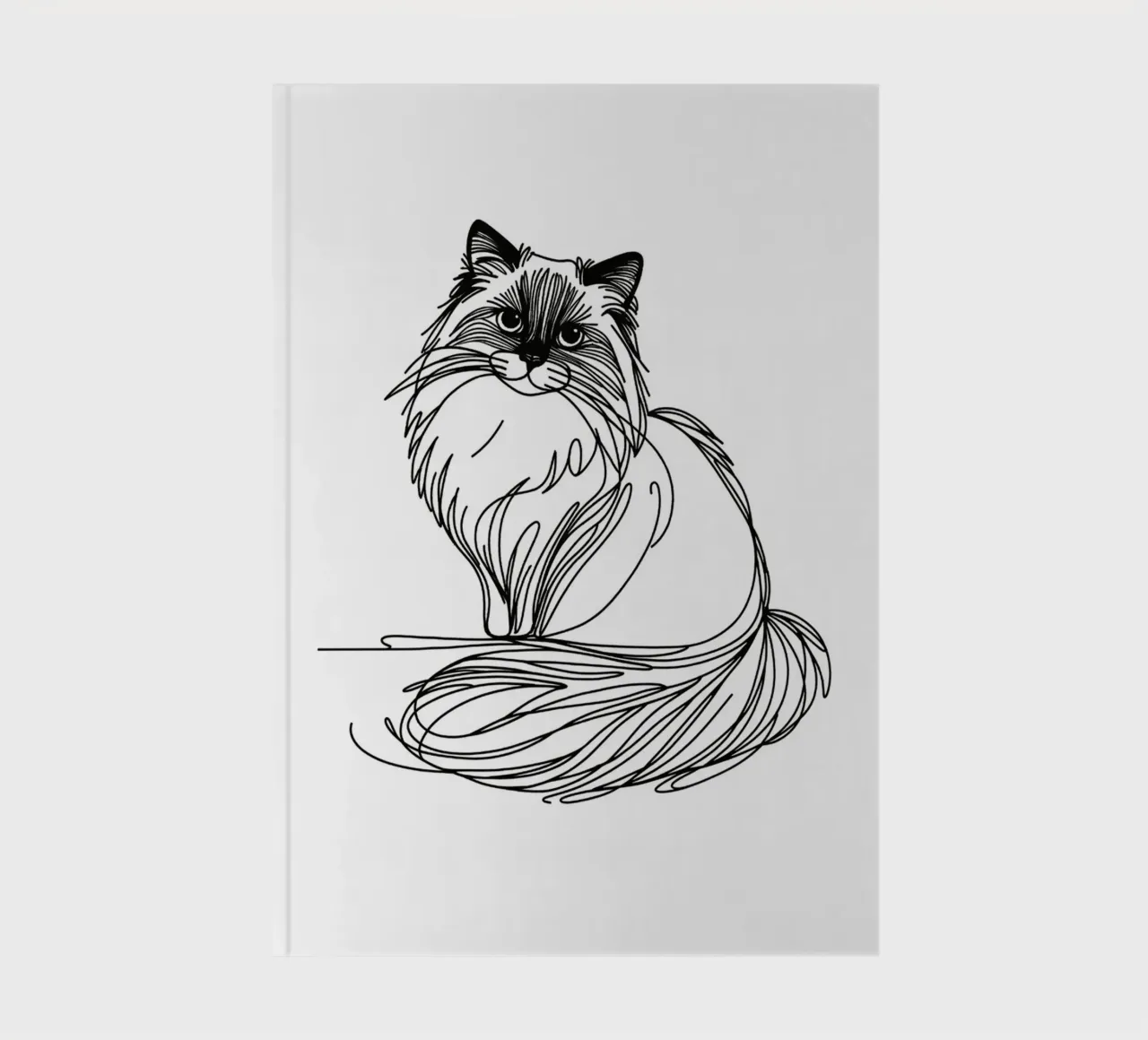 Ragdoll Cat Line Art Drawing notebook by WijdevenDesign